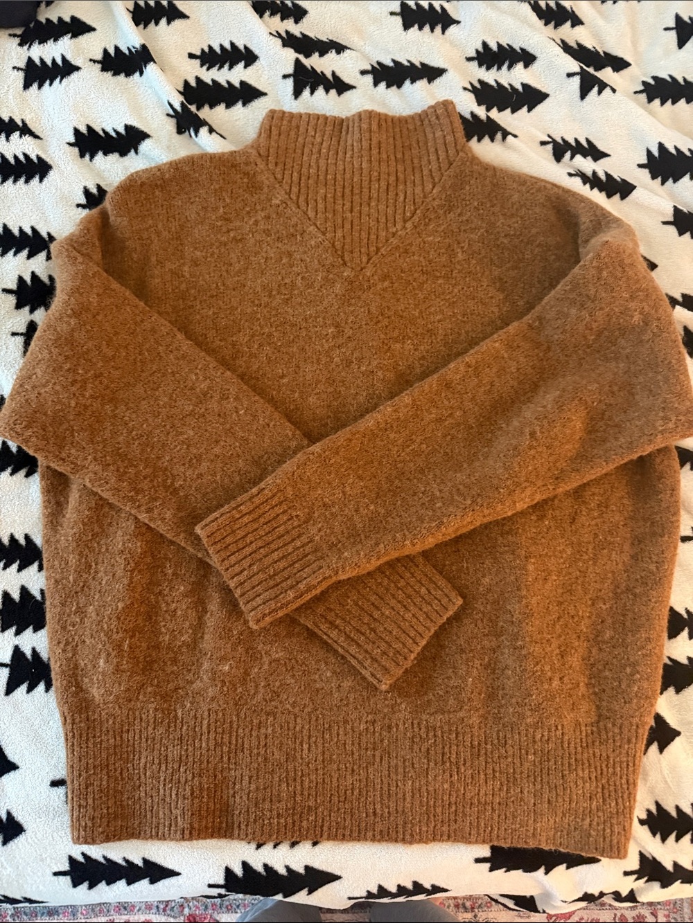Madewell mock neck sweater in rust